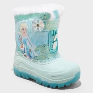 NWT Toddler Girls' Frozen Waterproof Winter Boots Blue Target Snow Fur Lined 6